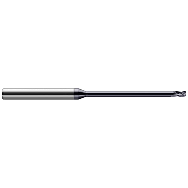 Miniature End Mill - 4 Flute - Corner Radius, 0.2500" (1/4), Overall Length: 6"